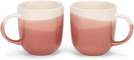 Elanze Designs Triple Dipped Red 14 ounce Ceramic Stoneware Coffee Mugs Pack of 2