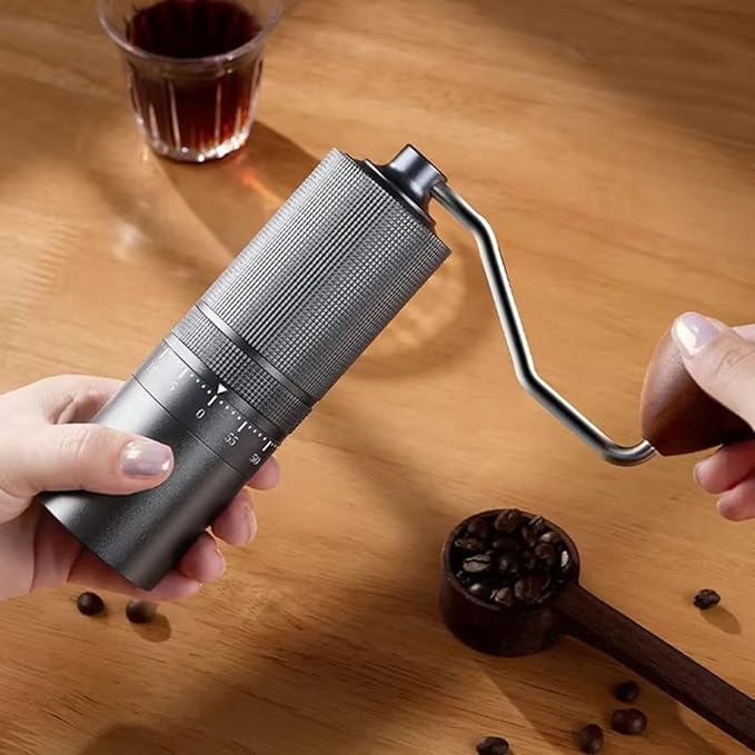 M1 Manual Coffee Grinder – 7 Star Stainless Steel Conical Burr, 60 Clicks External Adjustment, 30g Capacity : Portable Burr Grinder for Espresso, French Press, Turkish, Cold Brew