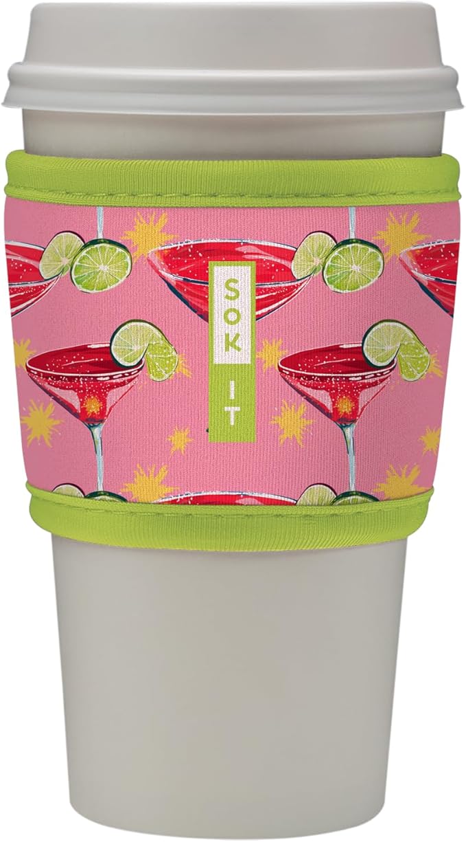 Sok It HotSok Coffee & Tea Reusable Insulated Neoprene Cup Sleeve (Lime After Lime)