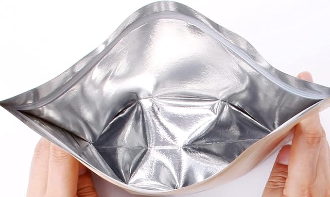 8 Ounce 100 Pieces Coffee Bags with Ziplock - High Barrier Natural Kraft Paper Stand up Coffee Pouches with Air Release/One Way Degassing Valve & Reusable Zipper (100, 8oz/0.5lb/250gm)