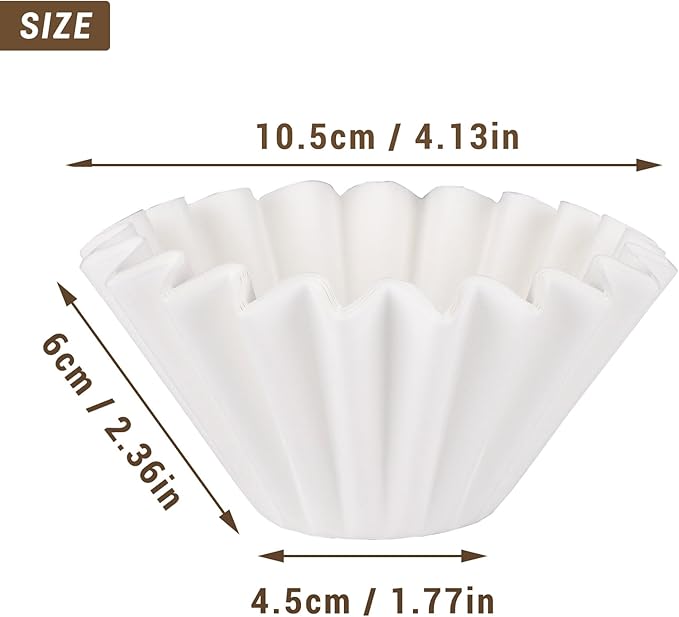 EUSOAR Drip Coffee Filter, 1-2 Cup Pack of 100 Mini Size Disposable White Unbleached Replacement Basket Coffee Filters Paper Sheets, for Home Commercial Dripper Pour Over and Drip Coffee Makers