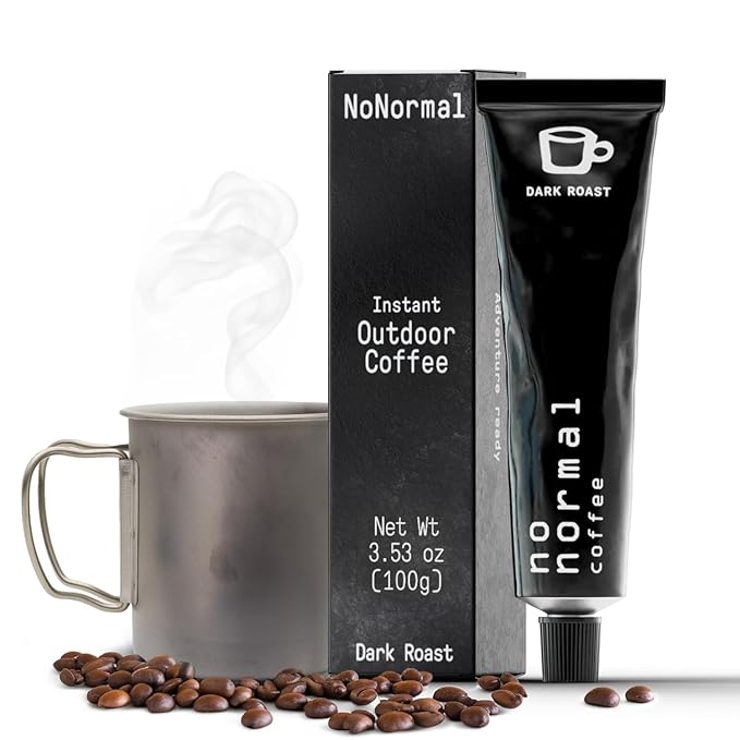 No Normal Dark Roast, Instant Coffee Paste (20 Cups) – The Outdoor Coffee – Swiss-Made, Fairtrade Arabica Beans, Liquid Concentrate Alternative- Uncomplicated, Zero Waste On-the-Go Tube- Slightly Sweetened