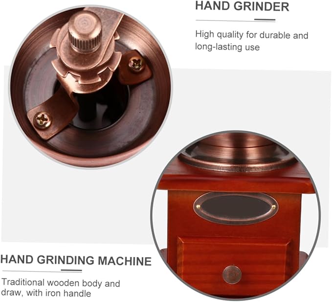 Portable Manual Coffee Grinder Ceramic Classic Grain Mill for Coffee Beans and Grains Wear-resistant Hand Crank Multifunctional Grinder for Home and Outdoor Use