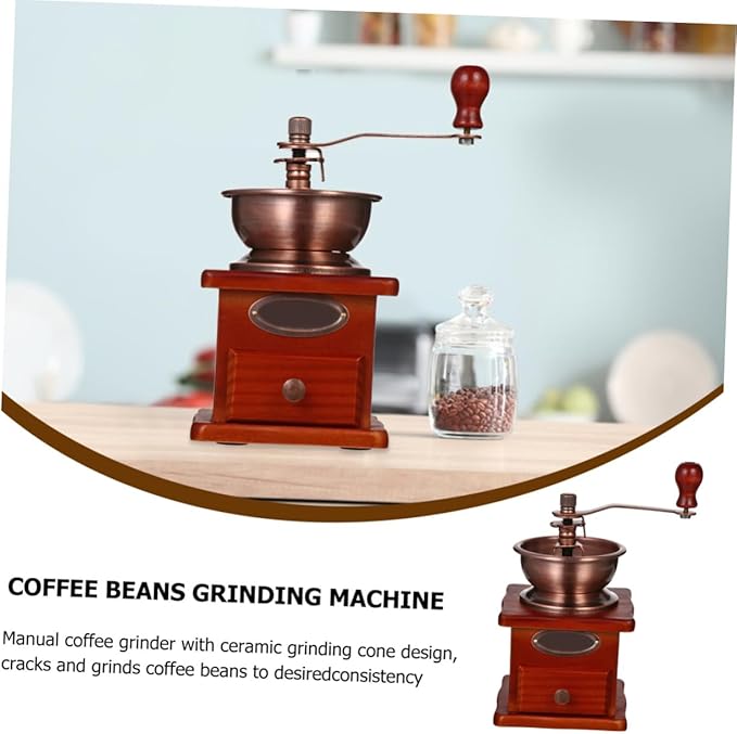 Portable Manual Coffee Grinder Ceramic Classic Grain Mill for Coffee Beans and Grains Wear-resistant Hand Crank Multifunctional Grinder for Home and Outdoor Use