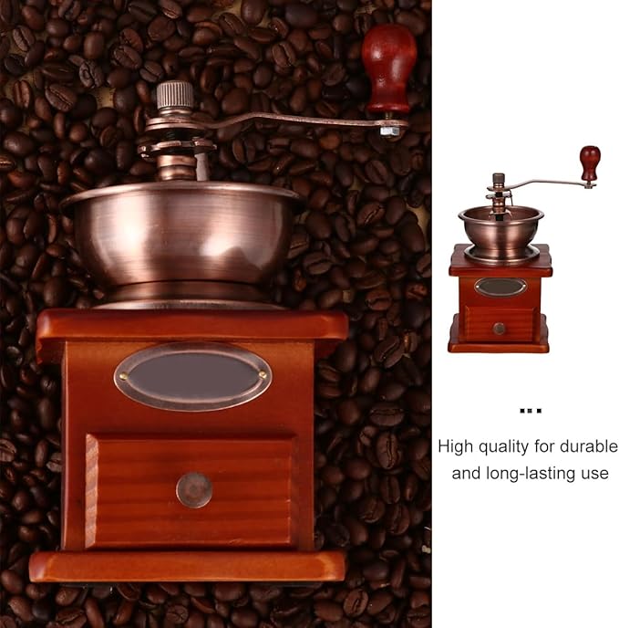Manual Coffee Grinder Travel-Friendly Hand Bean Grinder Ceramic Core and Iron Handle for Large Capacity Grinding
