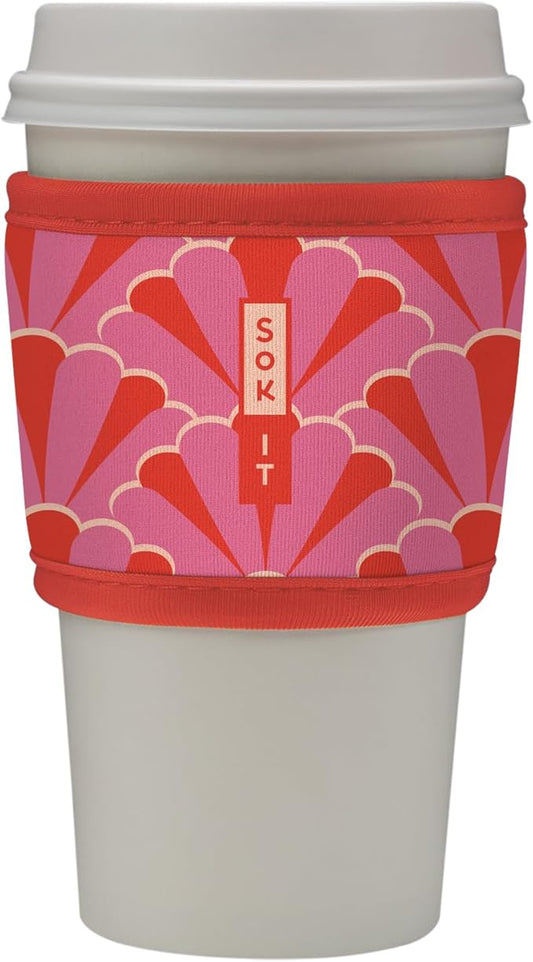 Sok It HotSok Coffee & Tea Reusable Insulated Neoprene Cup Sleeve (Pink Gatsby)