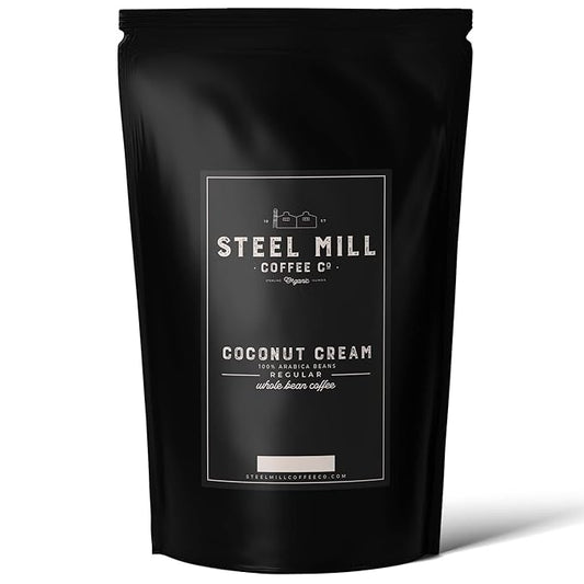Steel Mill Coffee Co. Coconut Cream Flavored Coffee | 12 ounces / Drip Grind / Regular | ORIGIN: Grown in Colombia