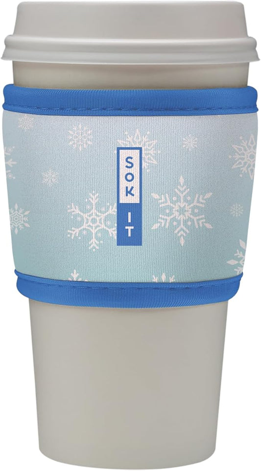 Sok It HotSok Coffee & Tea Reusable Insulated Neoprene Cup Sleeve (Let It Snow)