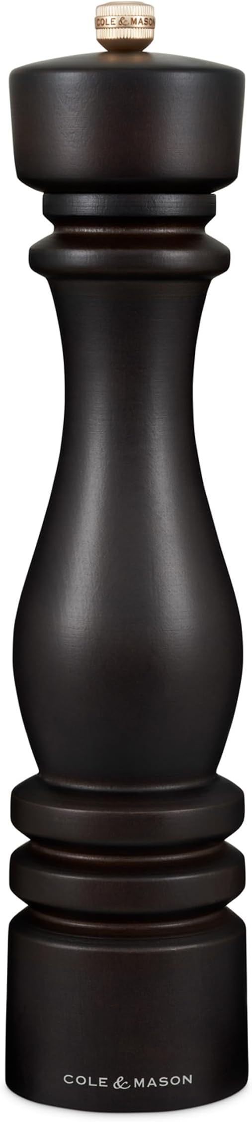 Cole & Mason London Refillable Spice Mill - Kitchen & Home Accessory - Table Salt Grinder - Salt Mill with Ceramic Mechanism - 11", Chocolate Wood