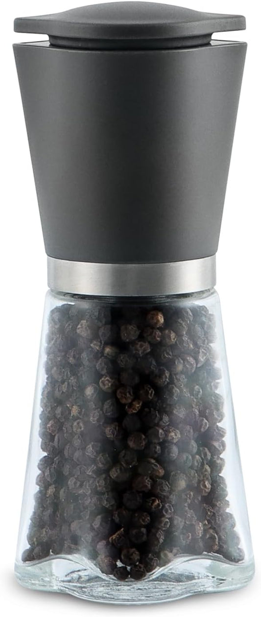 Professional Salt and Pepper Grinder, Refillable Salt and Peppercorn Shakers with Ceramic Spice Grinder Mill for Adjustable Coarseness, Easy to Use & Clean (1-Pack)