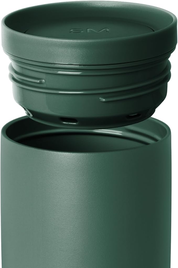 Simple Modern Travel Coffee Mug Tumbler with 360° Lid | Ceramic-Lined Insulated Stainless Steel Cold Brew Iced Coffee Cup | Gifts for Women Men Her Him | Voyager Signature | 12oz | Forest