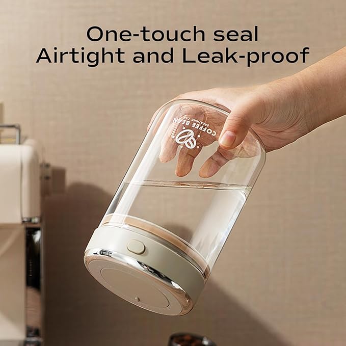 Coffee Canister with Premium Glass - Airtight Coffee Container with One-Way CO2 Valve and Freshness Tracker, Perfect for Coffee Bean Storage, 17oz/500ml