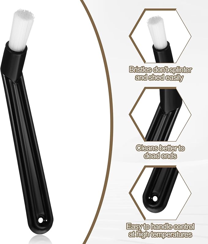 5 PCS Espresso Machine Brush, 6" Length Nylon Head Espresso Brush Coffee Cleaning Brushes Black Coffee Grinder Brushes for Cleaning Espresso-Machines, Grinders