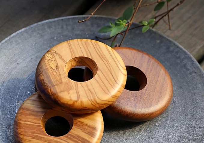 ATHIA Glass Pour Over Coffee Maker Set, Glass Cone Dripper, Reusable Cloth Filter, Minimal Single Cup on the Go,Walnut wood_dark color