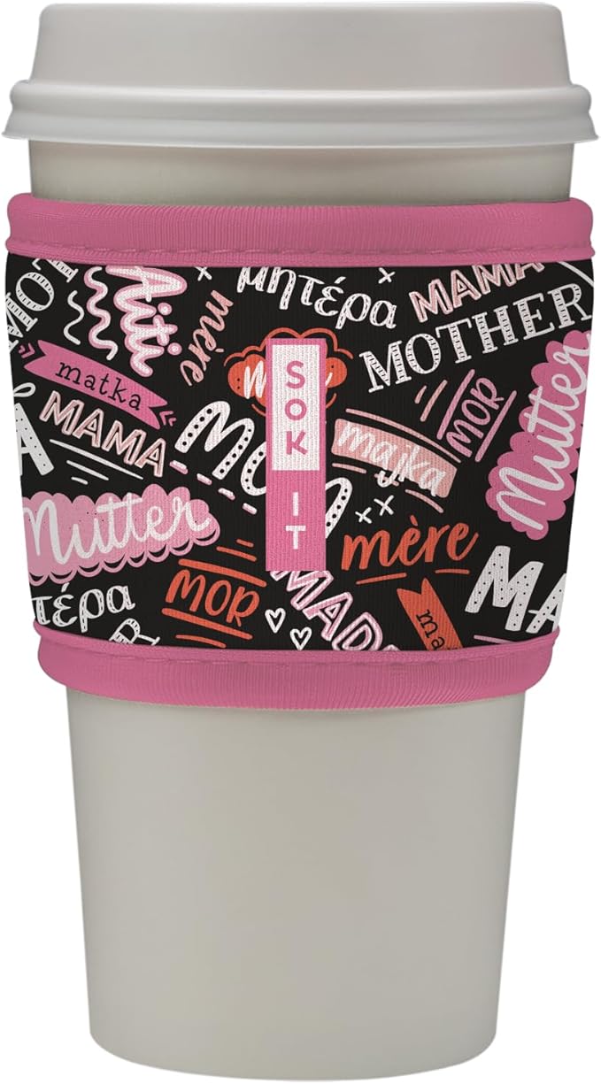 Sok It HotSok Coffee & Tea Reusable Insulated Neoprene Cup Sleeve (Mom Love)