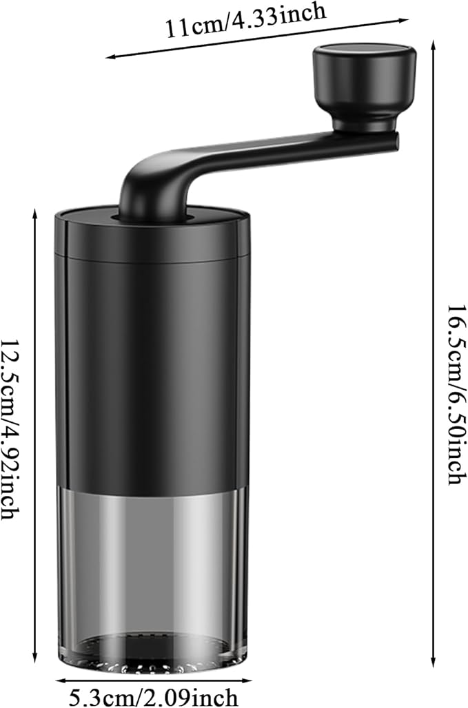 Manual Coffee Grinder Portable Hand Burr, Adjustable Ceramic Core Mill, Quiet Coffee Bean Grinder Stepless Control Durable Lightweight Home Travel Cafe Espresso Mocha Latte Americano Use