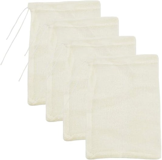 Cheesecloth Bags for Straining,Reusable Cold Brew Coffee Cheese Cloths Strainer,Large Nut Milk Tea Juice Bag,100% Natural Cotton Fine Mesh Filter Bags(X-Small,4 PACK)