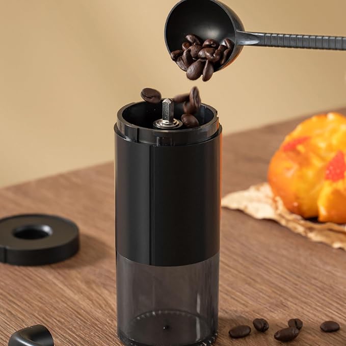 Manual Coffee Grinder Portable Hand Burr, Adjustable Ceramic Core Mill, Quiet Coffee Bean Grinder Stepless Control Durable Lightweight Home Travel Cafe Espresso Mocha Latte Americano Use