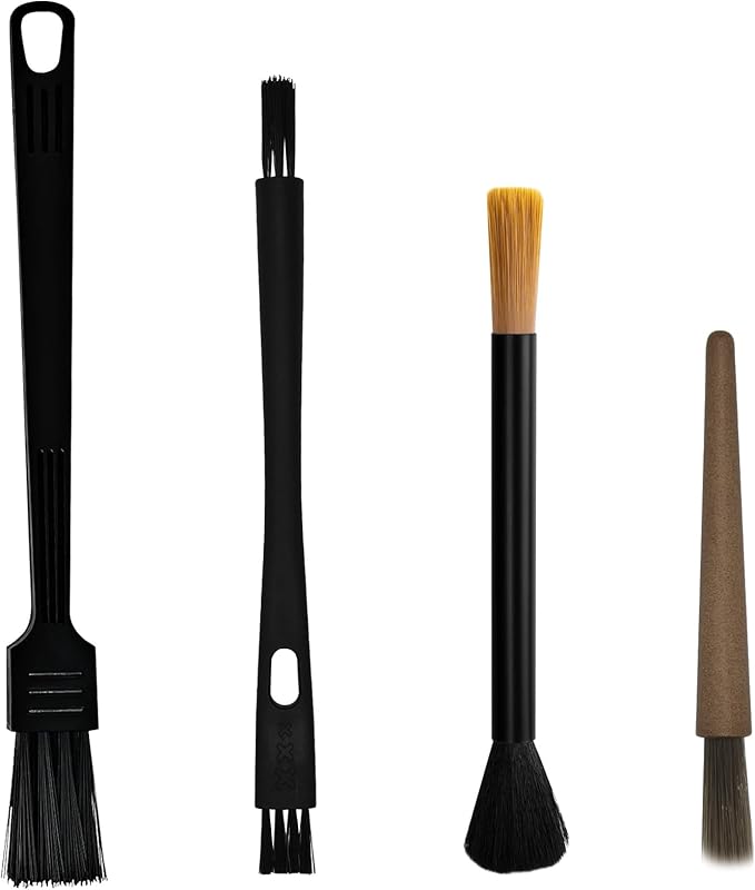 4Pcs Coffee Grinder Cleaning Brush Set with Natural Bristles & Wood Handle Daily Necessities for Espresso Machine, Coffee Grinder, and Portafilter Cleaning Tool