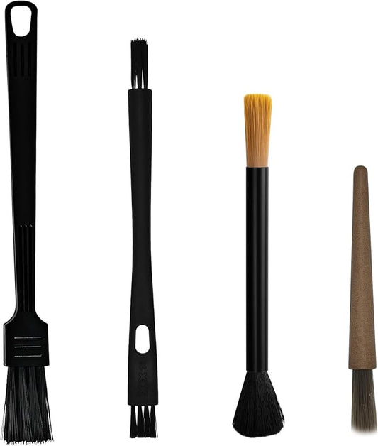 4Pcs Coffee Grinder Cleaning Brush Set with Natural Bristles & Wood Handle Daily Necessities for Espresso Machine, Coffee Grinder, and Portafilter Cleaning Tool