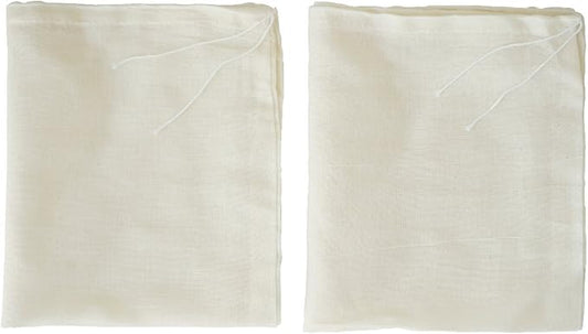 Cheesecloth Bags for Straining,Reusable Cold Brew Coffee Cheese Cloths Strainer,Large Nut Milk Tea Juice Bag,100% Natural Cotton Fine Mesh Filter Bags(Medium,2 Pack)