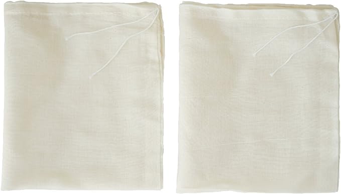 Cheesecloth Bags for Straining,Reusable Cold Brew Coffee Cheese Cloths Strainer,Large Nut Milk Tea Juice Bag,100% Natural Cotton Fine Mesh Filter Bags(Small,2 Pack)