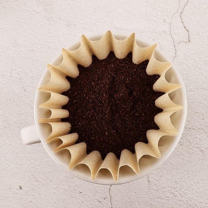 EUSOAR 1-4 Cup Disposable Coffee Filters, Pack of 200 Paper Basket Style Filter, Natural Brown Unbleached, for Home Commercial Coffee Dripper, for Single Pour Over and Drip Coffee Makers