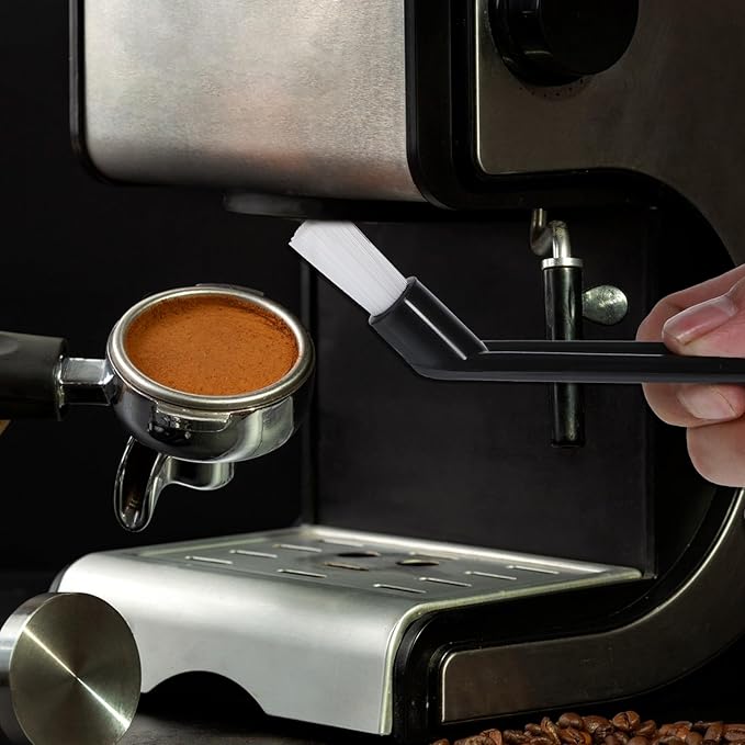 5 PCS Espresso Machine Brush, 6" Length Nylon Head Espresso Brush Coffee Cleaning Brushes Black Coffee Grinder Brushes for Cleaning Espresso-Machines, Grinders