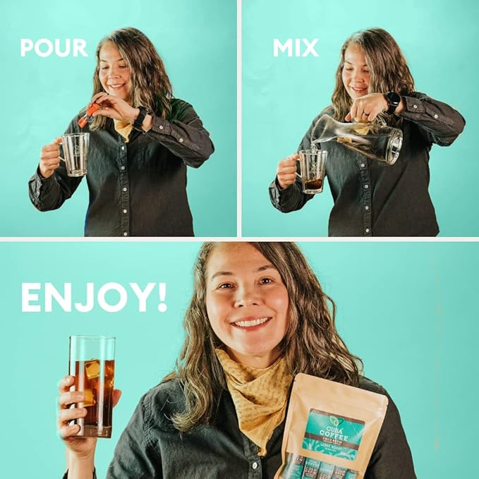 Cusa Tea & Coffee | Premium Instant Light Roast | Rainforest Alliance Certified Arabica Beans | Hot or Cold Brew Drink Mix Packets (30 Single Servings)