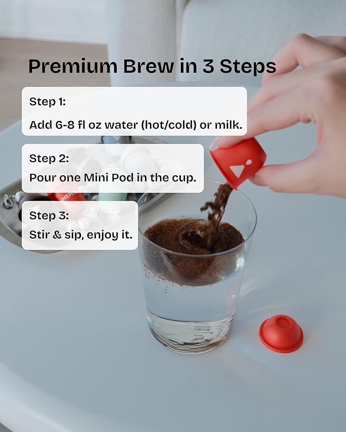 Yum!Brew Instant Jasmine Americano Coffee – Freeze-Dried Yunnan Arabica | 12 Servings | Floral & Smooth | Hot or Cold Brew | No Sugar | Low Calorie | Mini Travel Pods