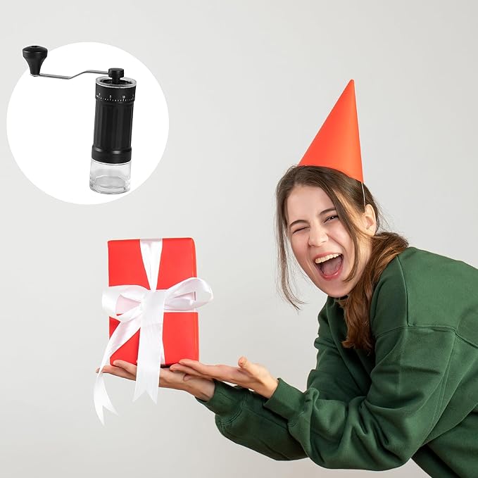 Mini Manual Coffee Grinder, 40 Adjustable Settings, Portable Hand Mill with 30g Capacity, Conical Burr for Espresso, Pour Over, Travel, Camping, Office (Ceramic Burr)