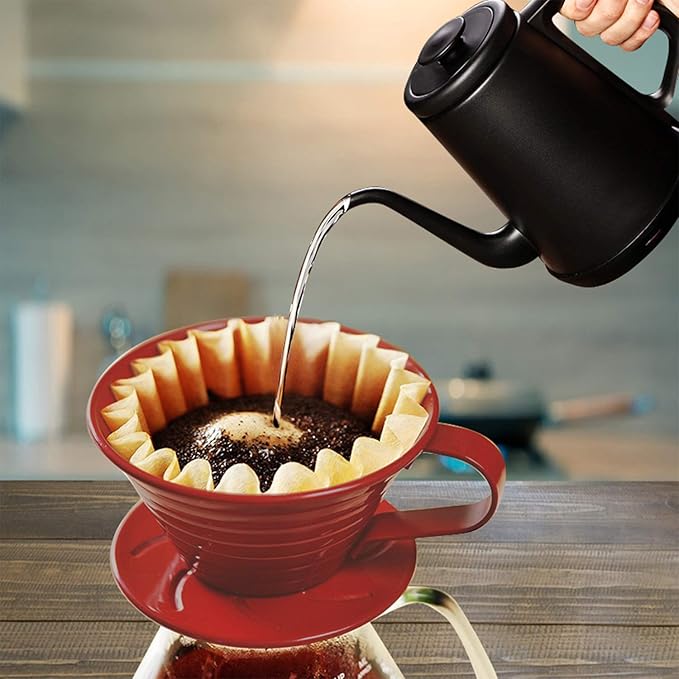 EUSOAR 1-4 Cup Disposable Coffee Filters, 100 count Filter Replacement, Natural Brown Unbleached, fit small Basket Style Single Serve Coffee Makers, for Home Office Use Pour Over and Drip Coffee Maker