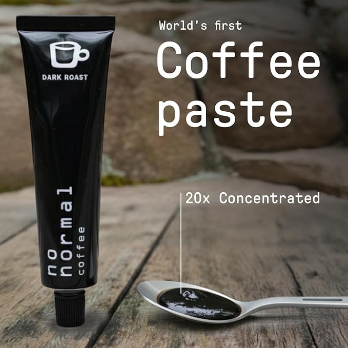 No Normal Dark Roast, Instant Coffee Paste (20 Cups) – The Outdoor Coffee – Swiss-Made, Fairtrade Arabica Beans, Liquid Concentrate Alternative- Uncomplicated, Zero Waste On-the-Go Tube- Slightly Sweetened