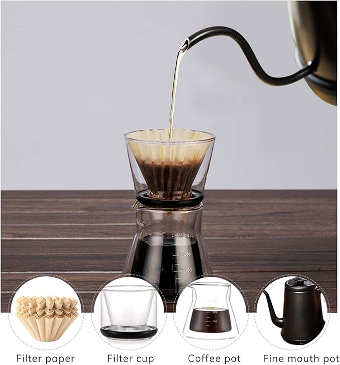 EUSOAR 1-4 Cup Disposable Coffee Filters, 100 count Filter Replacement, Natural Brown Unbleached, fit small Basket Style Single Serve Coffee Makers, for Home Office Use Pour Over and Drip Coffee Maker