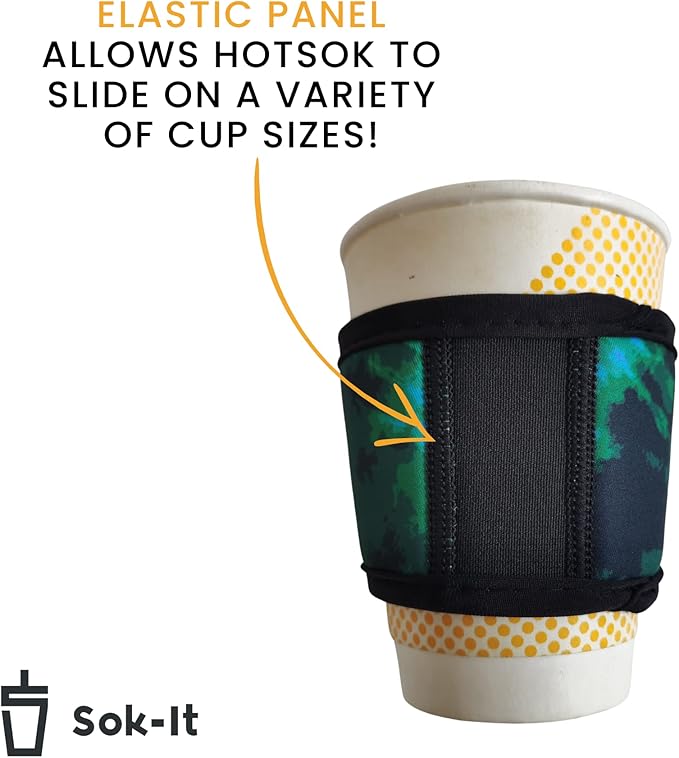 Sok It HotSok Coffee & Tea Reusable Insulated Neoprene Cup Sleeve (Hexagon Sunset)