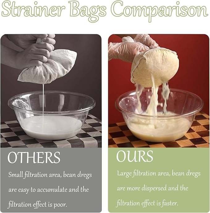 5PCS Ultra Fine Mesh Strainer Bags, Cheese Cloth Bags for Straining, Reusable Nylon Cheese Cloth Filter Bag for Filter NutMilk, Coffee, Milk, Butter, Juices and Fresh Cheese (Medium)