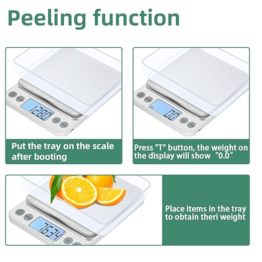 Upgraded Larger Size Digital Food Scale Weight Grams and OZ, 5kg/0.1g Kitchen Scale for Cooking Baking, High Precision Electronic Scale with LCD Display