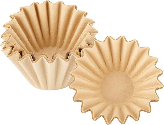 EUSOAR 1-2 Cup Unbleached Coffee Filters, Pack of 50 Disposable Natural Brown Paper Coffee Filter, for Small Basket Style Single Pour Over and Drip Coffee Makers, for Home Commercial