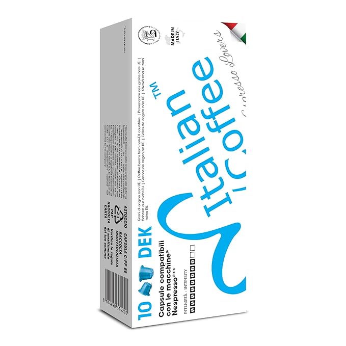 Italian Coffee for Espresso Lovers capsules compatible with Nespresso Original Line machines (DEK Decaf Regular, 1400 Count (Pack of 1))