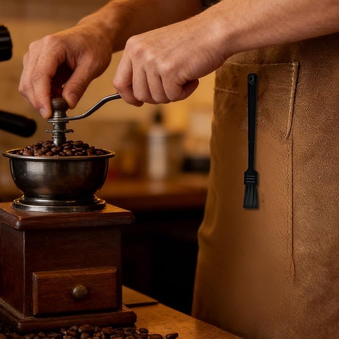 4Pcs Coffee Grinder Cleaning Brush Set with Natural Bristles & Wood Handle Daily Necessities for Espresso Machine, Coffee Grinder, and Portafilter Cleaning Tool