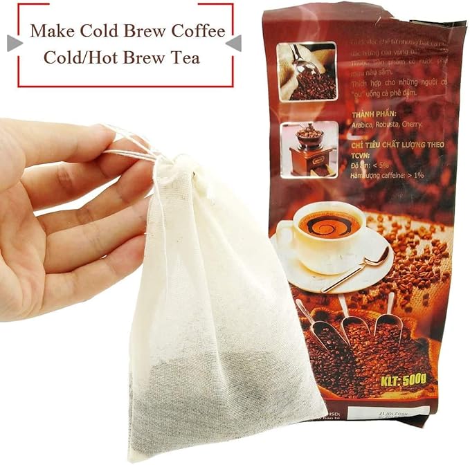 Cheesecloth Bags for Straining,Reusable Cold Brew Coffee Cheese Cloths Strainer,Large Nut Milk Tea Juice Bag,100% Natural Cotton Fine Mesh Filter Bags (X-Small,10 PACK)