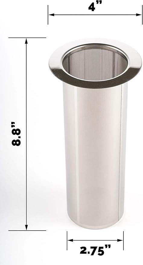 REPLACMENT FILTER ONLY - Cold Brew Filter for 1 Gallon Mason Jars, Stainless-Steel Ultra Fine Mesh, Reusable Replacement Brewing Accessory, Supports Fresh Tea | Original Grind Co.
