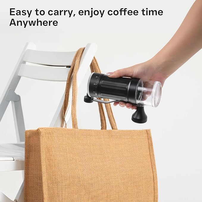 Mini Manual Coffee Grinder, 40 Adjustable Settings, Portable Hand Mill with 30g Capacity, Conical Burr for Espresso, Pour Over, Travel, Camping, Office (Ceramic Burr)