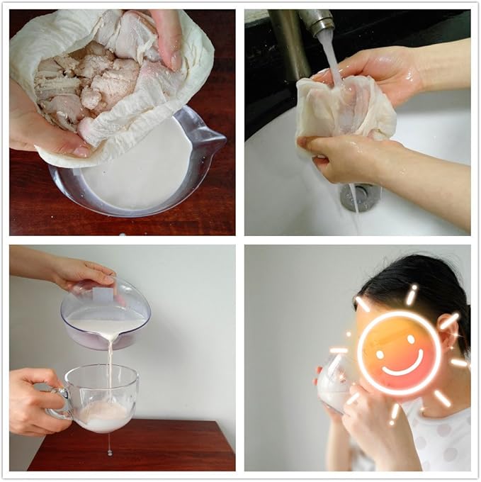 Cheesecloth Bags for Straining,Reusable Cold Brew Coffee Cheese Cloths Strainer,Large Nut Milk Tea Juice Bag,100% Natural Cotton Fine Mesh Filter Bags(Small,4 Pack)