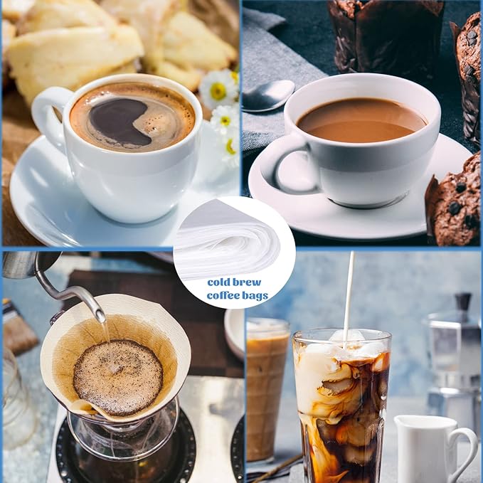 50 Pack Cold Brew Coffee Filters, 20" X 20" Commercial Bags, Brew Up To 5 LBS Coffee, Filter Bag, 5 Gallon