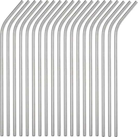 200 Pack Stainless Steel Bent Straws, 10.5" Reusable Drinking Metal Curve Straws for 20oz Tumblers Yeti Cups Travel Mugs, Dishwasher Safe