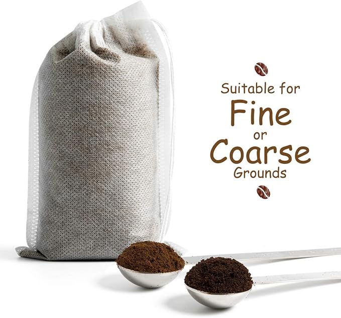 Disposable Cold Brew Coffee Filters - 50 Count Single Use Filter Sock Packs Fine Mesh Brewing Bags for Concentrate, Iced Coffee Maker, French/Cold Press Kit, Tea in Mason Jar, 8 x 12 Inches