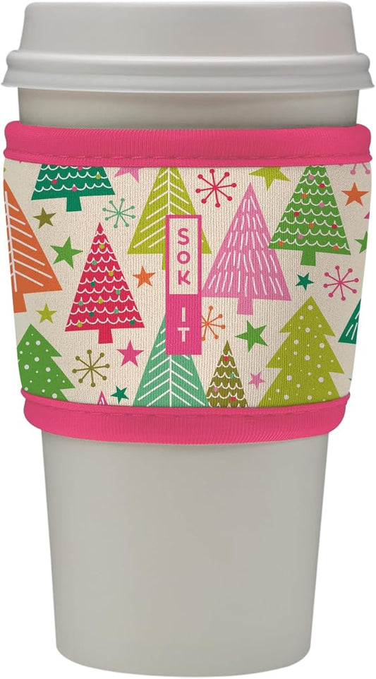 Sok It HotSok Coffee & Tea Reusable Insulated Neoprene Cup Sleeve (Festive Forest)
