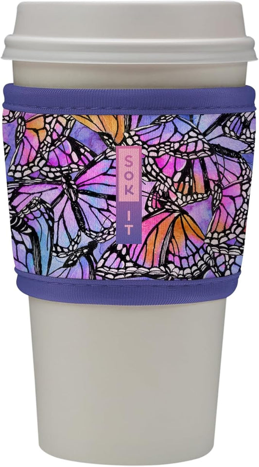 Sok It HotSok Coffee & Tea Reusable Insulated Neoprene Cup Sleeve (Butterfly Galaxy)