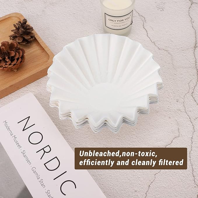 EUSOAR Drip Coffee Filter, 1-2 Cup Pack of 100 Mini Size Disposable White Unbleached Replacement Basket Coffee Filters Paper Sheets, for Home Commercial Dripper Pour Over and Drip Coffee Makers